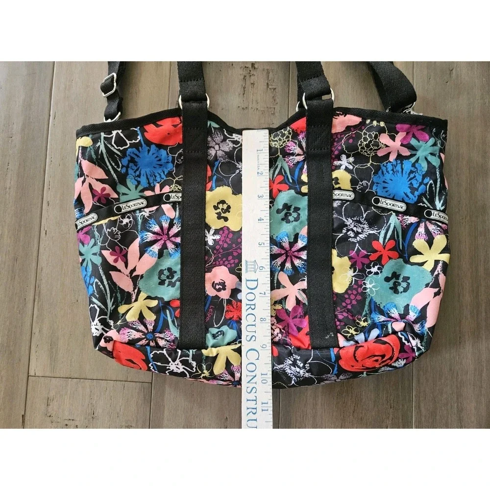 Le SportSac Crossbody Bag Black Floral Print - Picture 9 of 9
